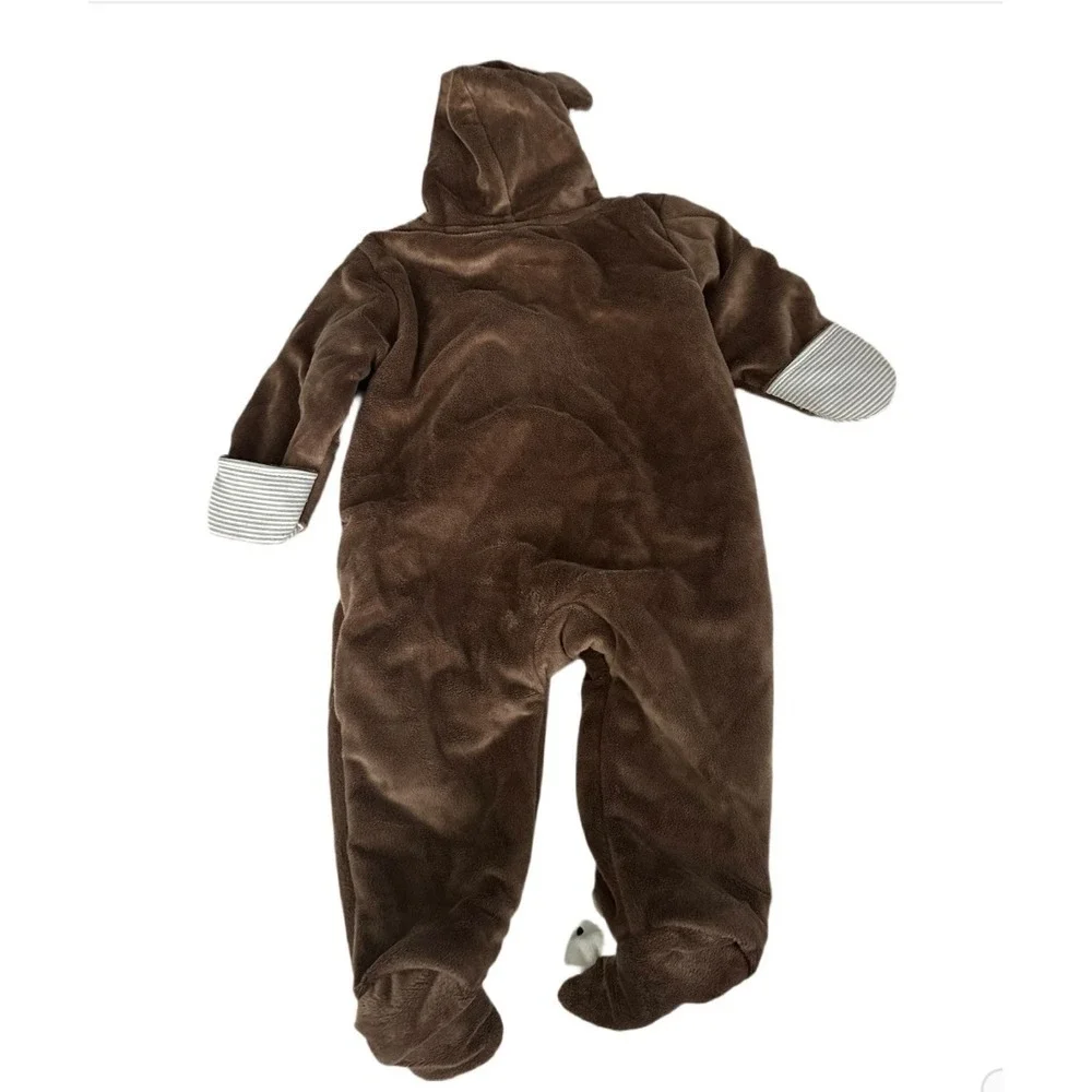 Carter's Polar Bear Brown Winter Body Size 9 Months Fleece Footed Mitten